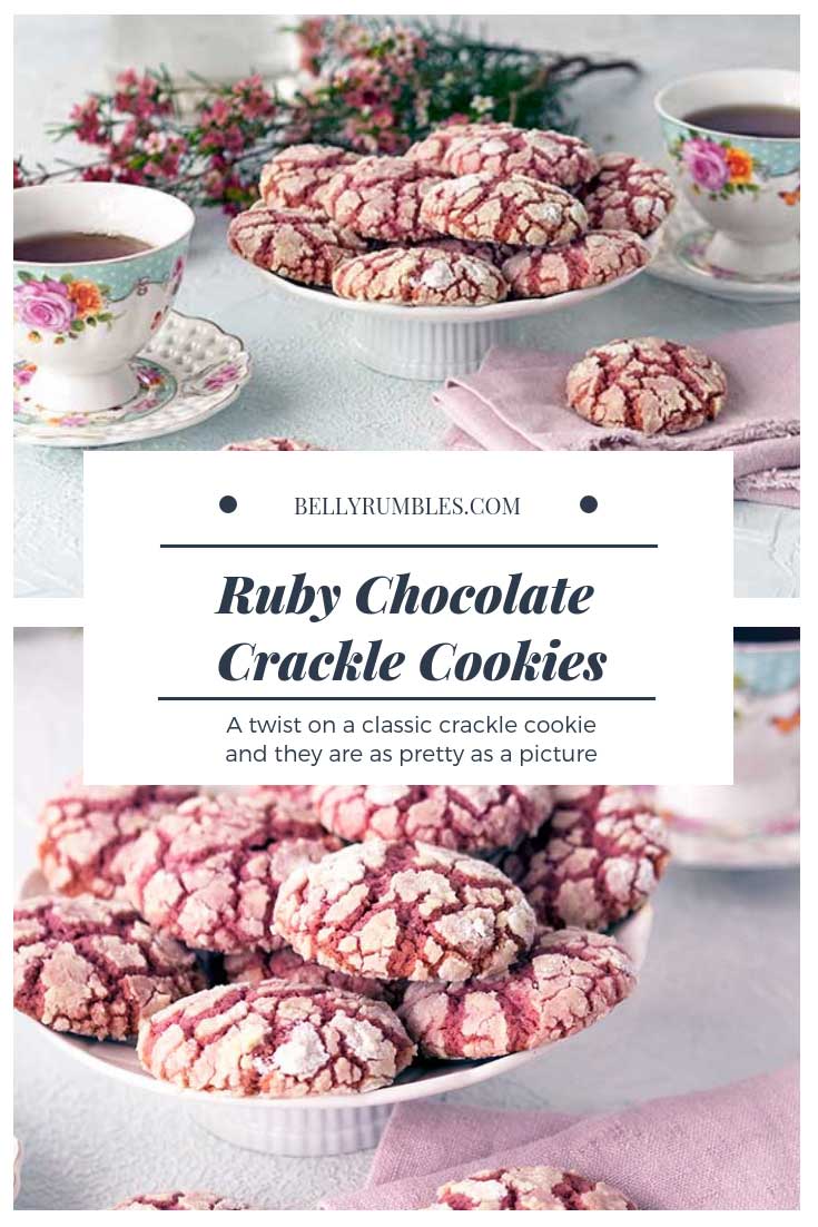 Ruby Chocolate Crackle Cookies