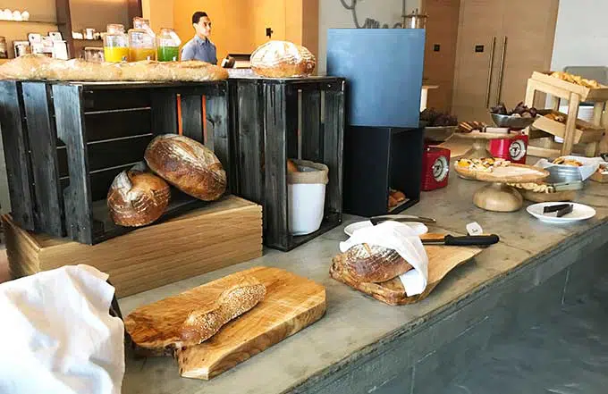 various breads on boards