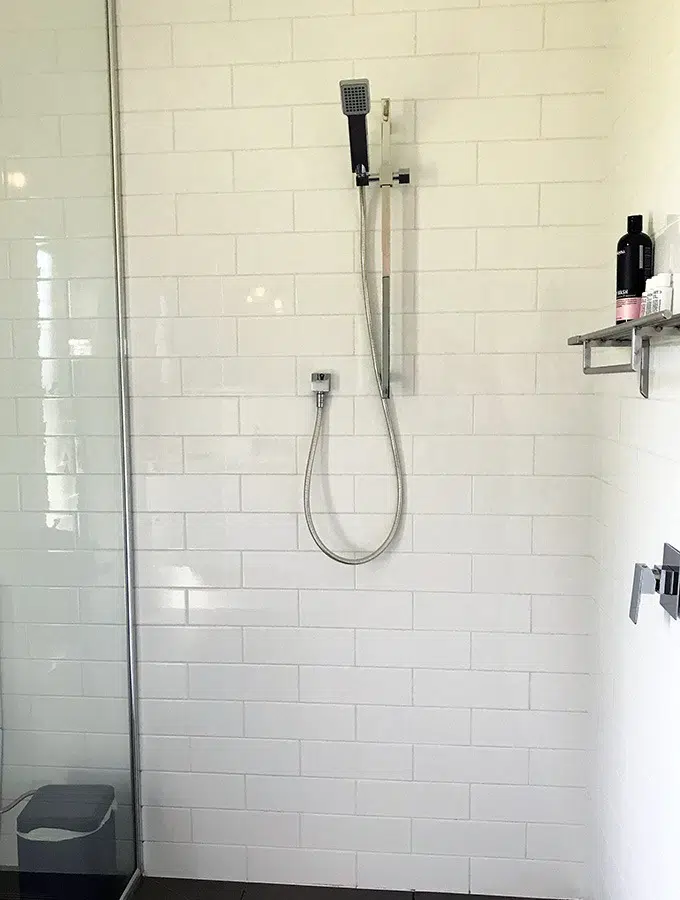 walk in large shower in bathroom of the dog house port macquarie