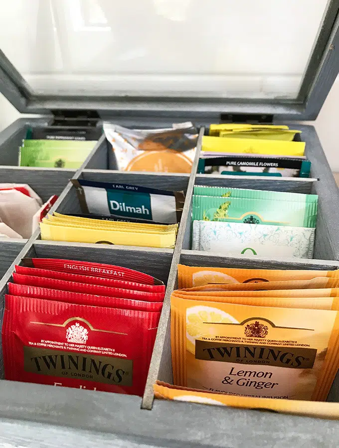 box of tea bag satchels, at the dog house port maquarie