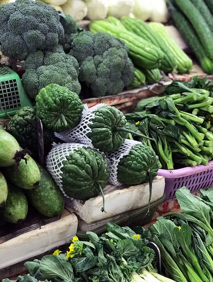 various fresh vegetables at the red market macao