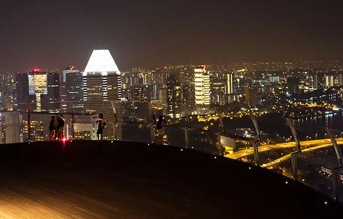 view of singapore from 57th floor of marina bay sands