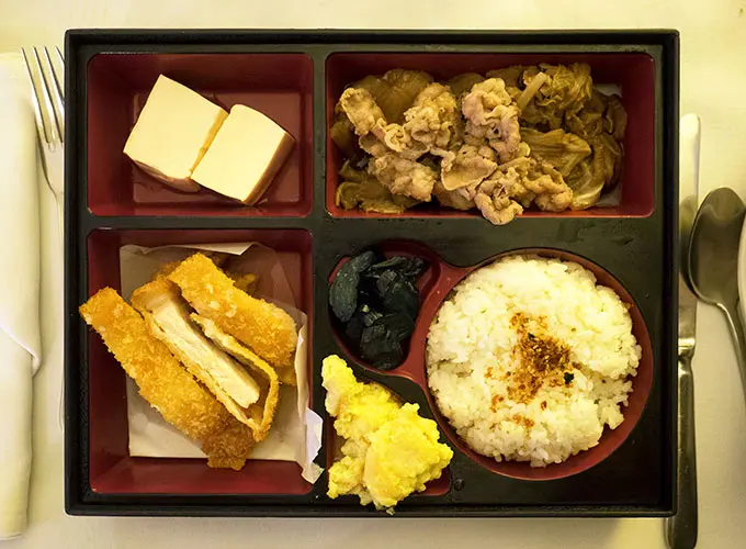 bento box with katsu rice and tofu