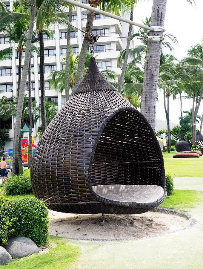 swinging chair at Sofitel Philippine Plaza Manila