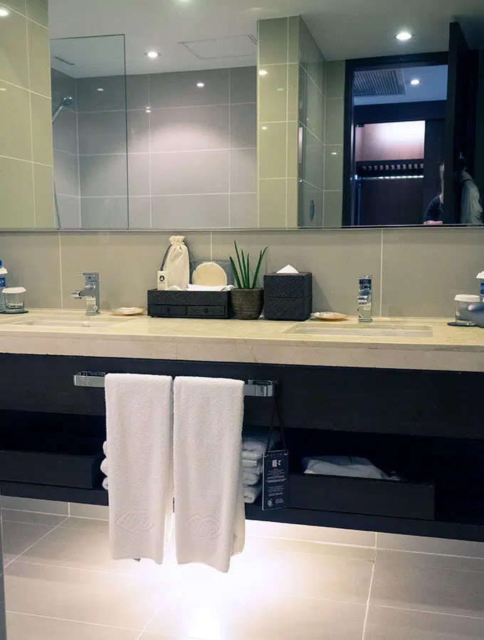 hand basin in bathroom at Sofitel Philippine Plaza Manila