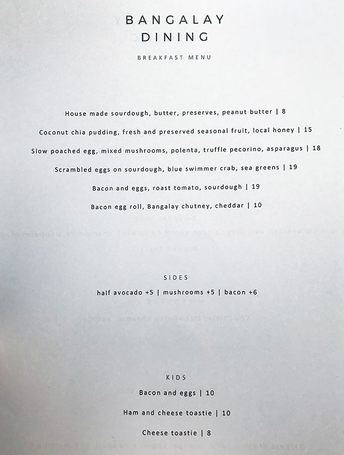 restaurant menu