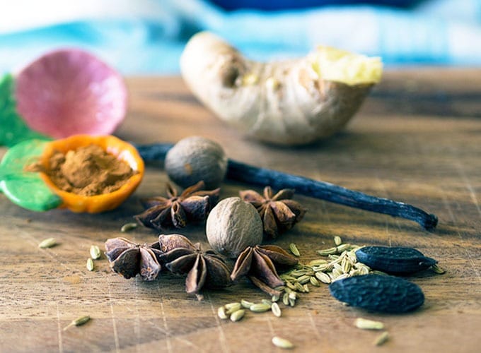 various spices used to make cola syrup