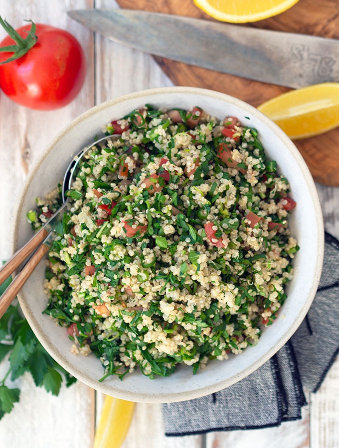 Quinoa Tabouli Salad Gluten Free & Vegan - Belly Rumbles