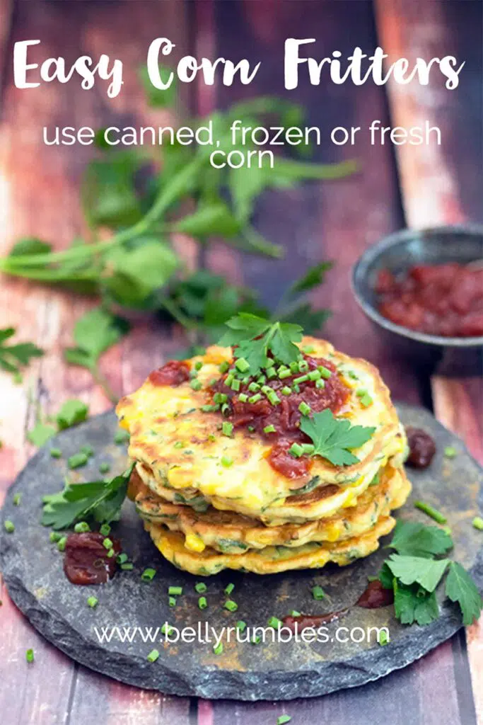 corn fritters recipe pinterest pin