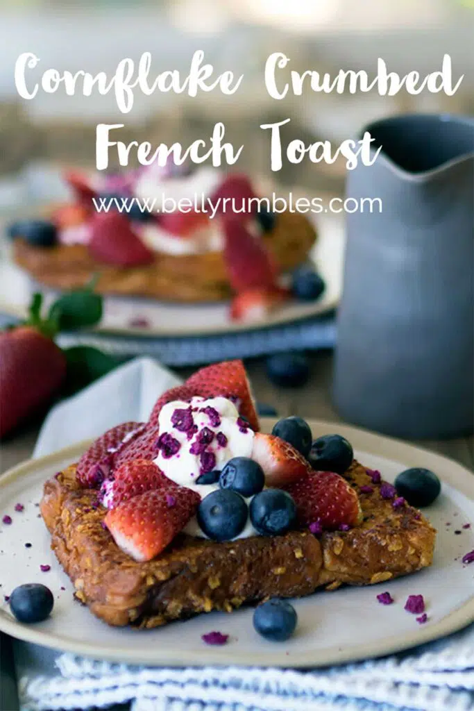 pinterest pin for cornflake crumbed french toast