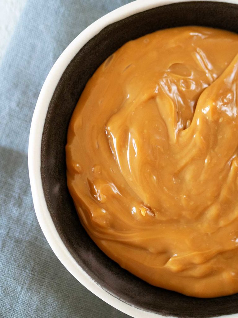 a bowl with dulce de leche