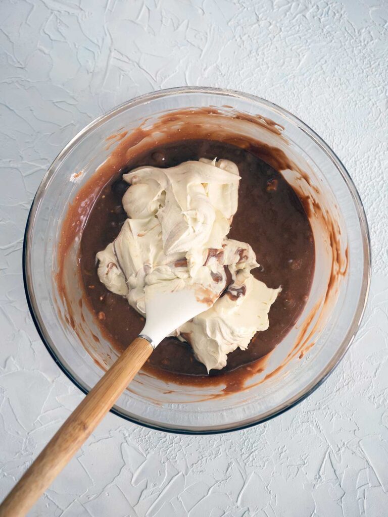 mixing through cream