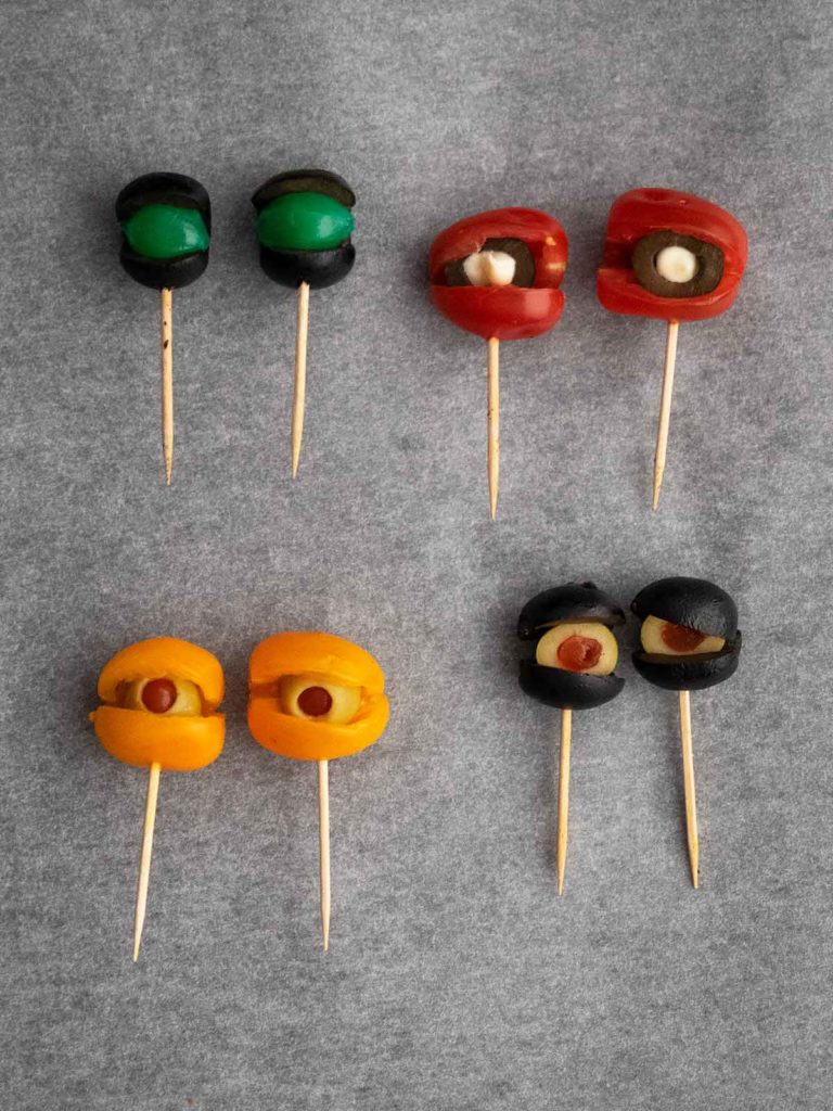 monster eyeballs on toothpicks