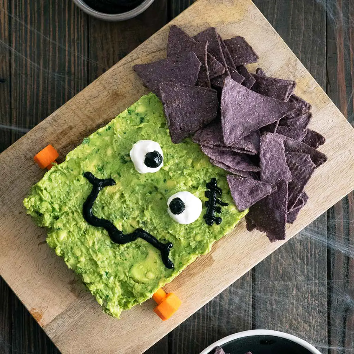 frankenstein guacamole ready to serve