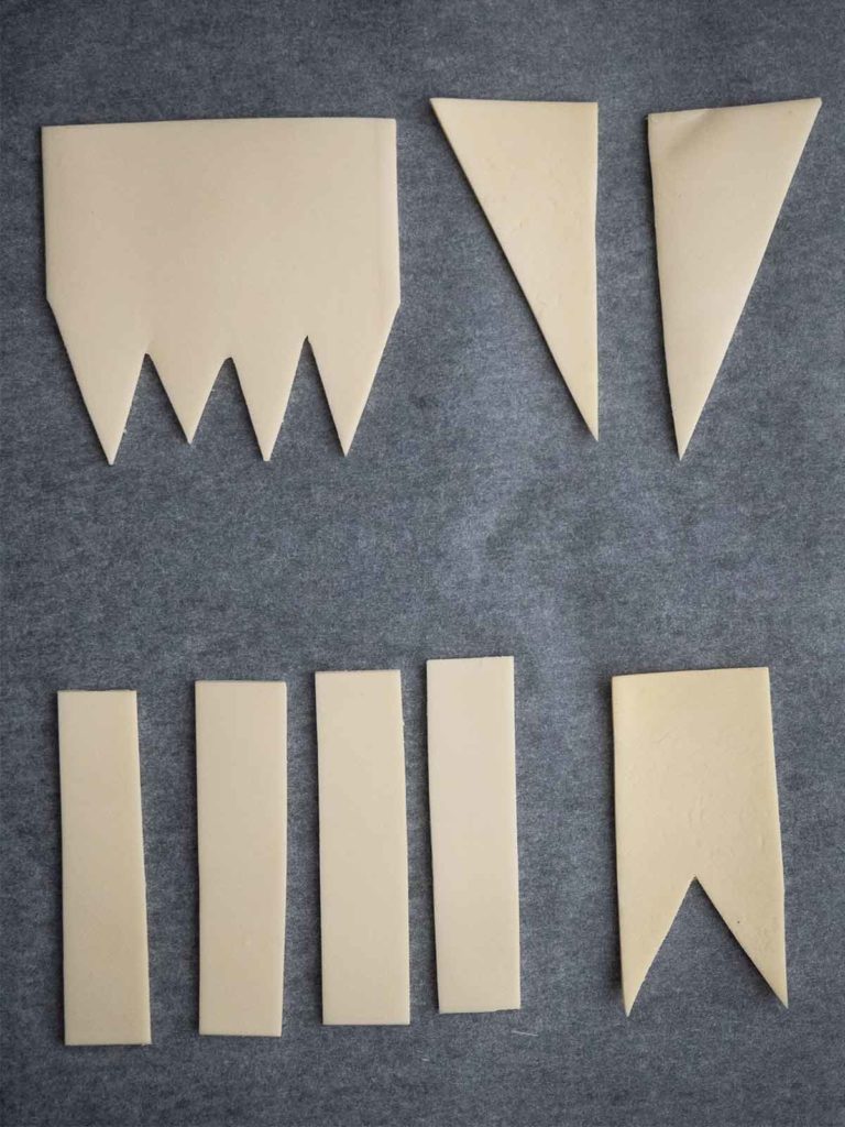 slices of cheese cut up to make monster teeth