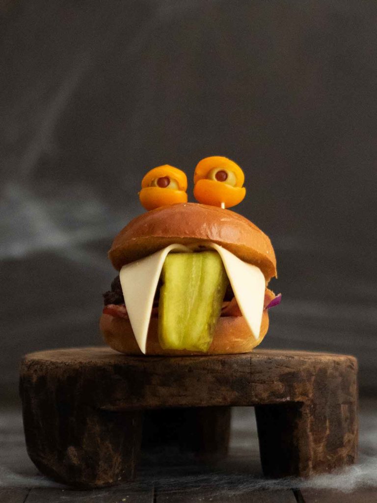 close up of burger