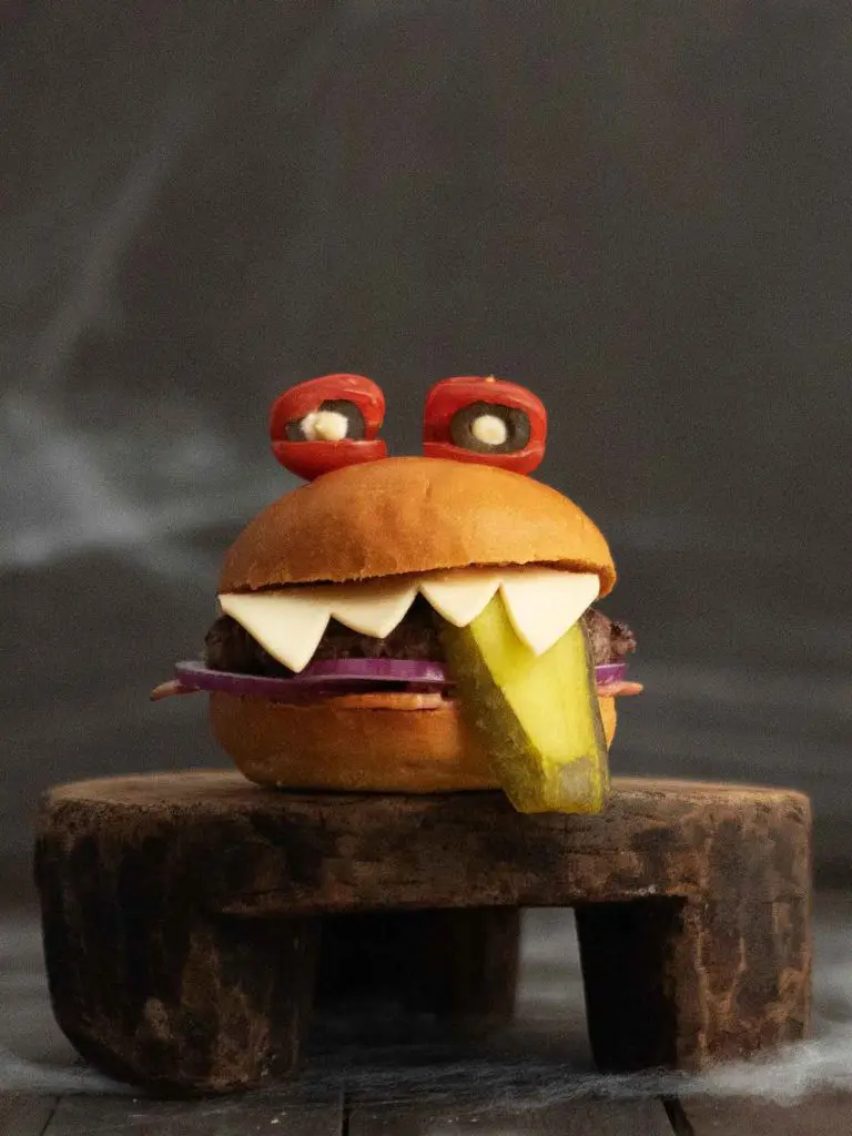 close up of burger