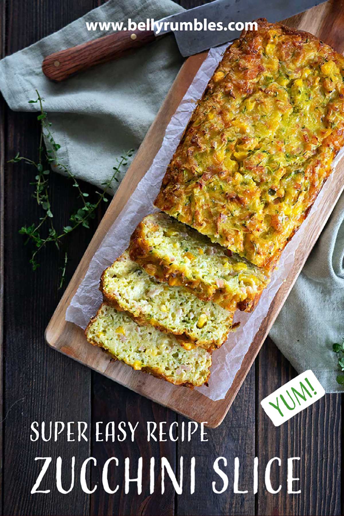 Zucchini Slice Courgette any better? Belly Rumbles