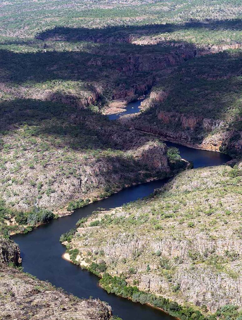 The Gorge in Nitmiluk National Park taken from a plane