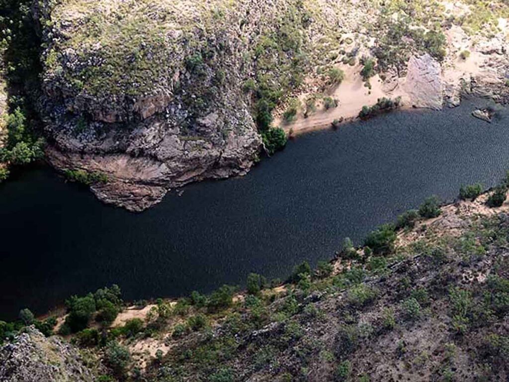 view of Katherine Gorge from the air