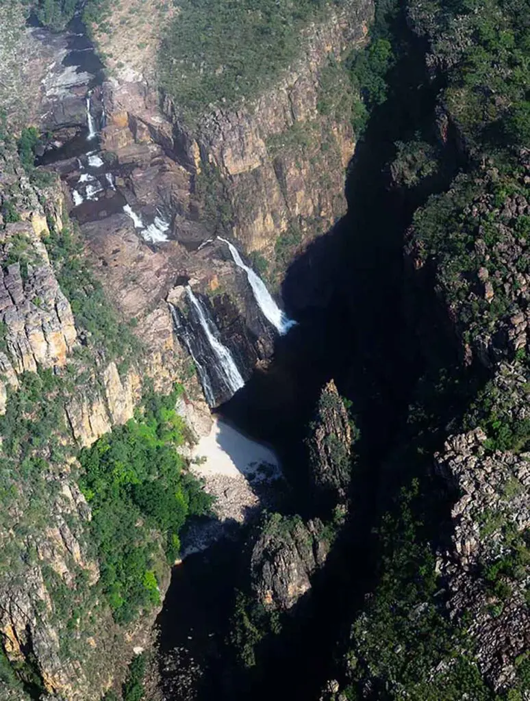 waterfall view from the air