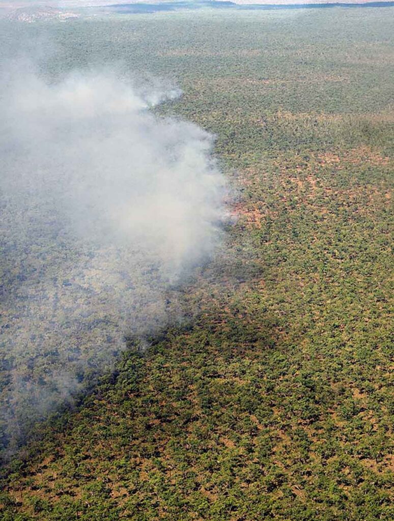 smoke rolling across Nitmiluk National Park