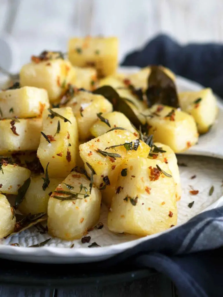 parmentier potatoes on a plate with serving spoon