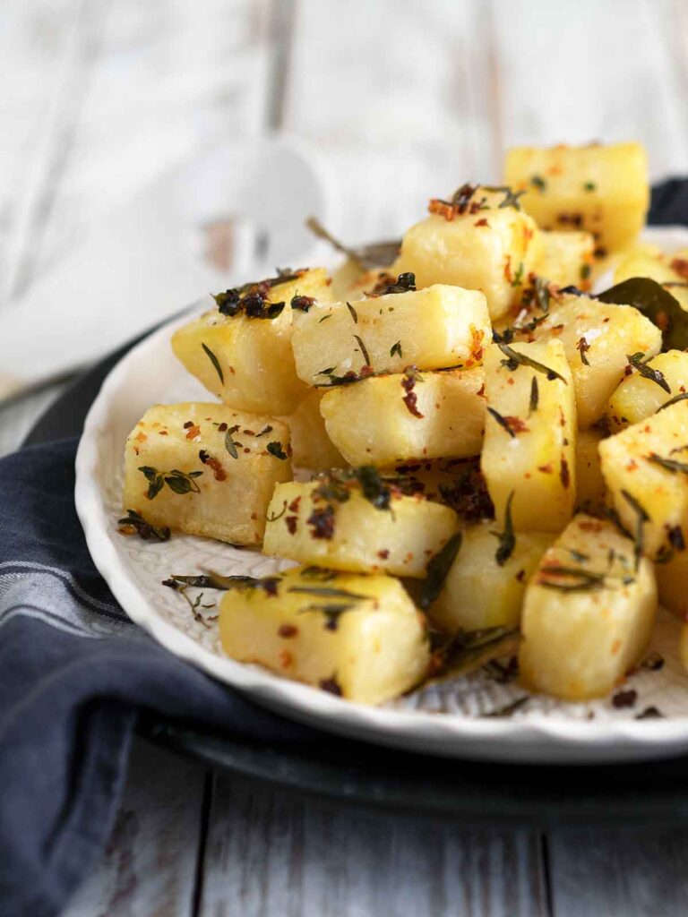 finished recipe on a plate to serve