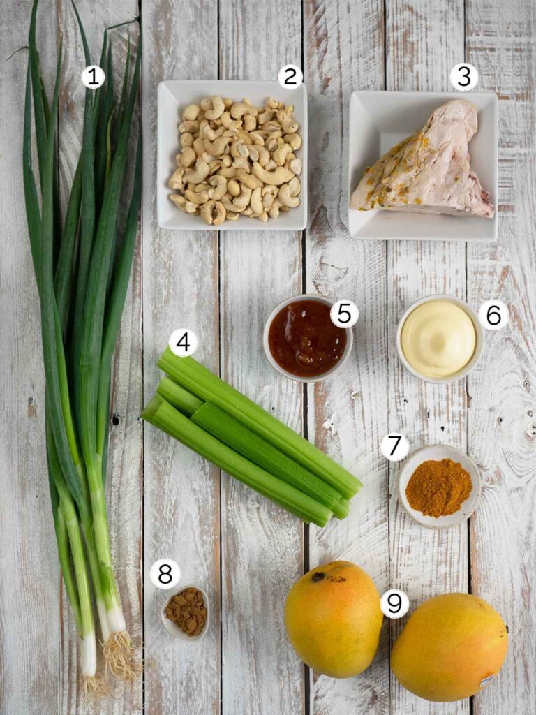 curry mango turkey salad ingredients