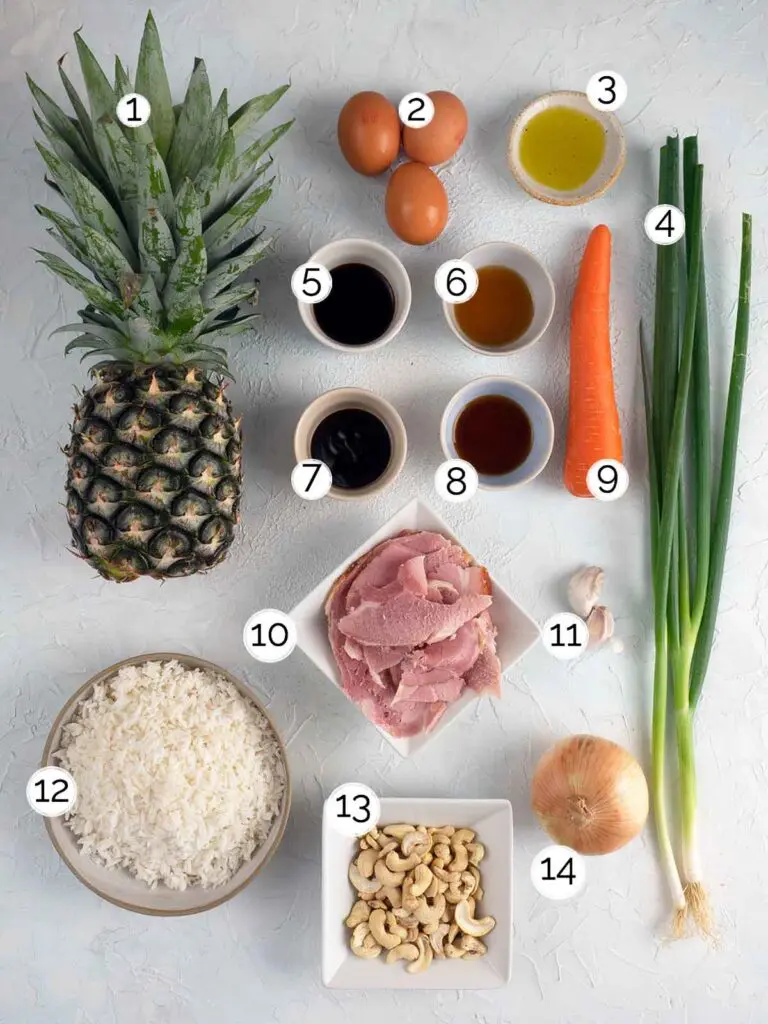 ham and pineapple fried rice ingredients