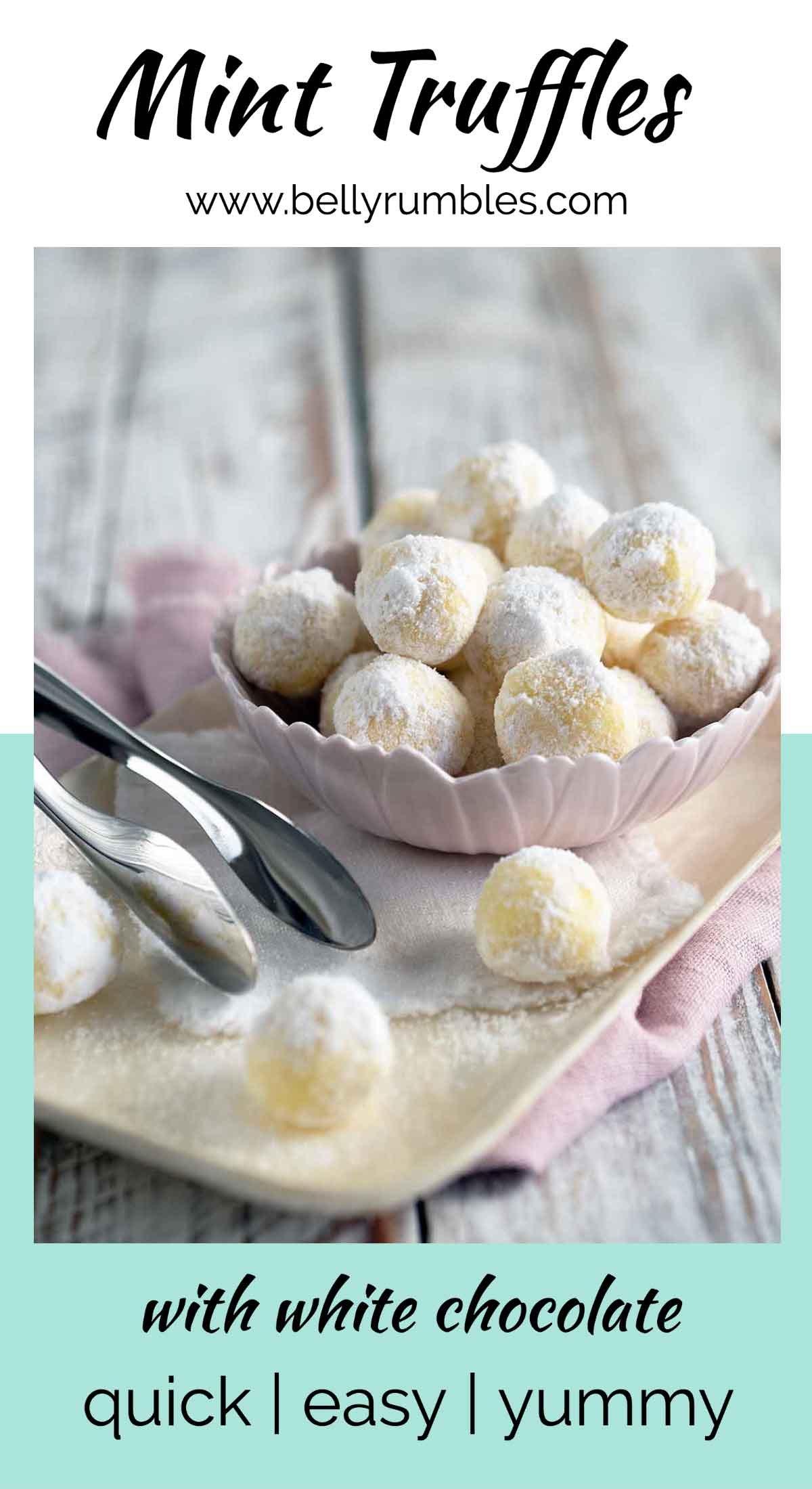 Easy and Elegant White Chocolate Mint Truffles - Belly Rumbles