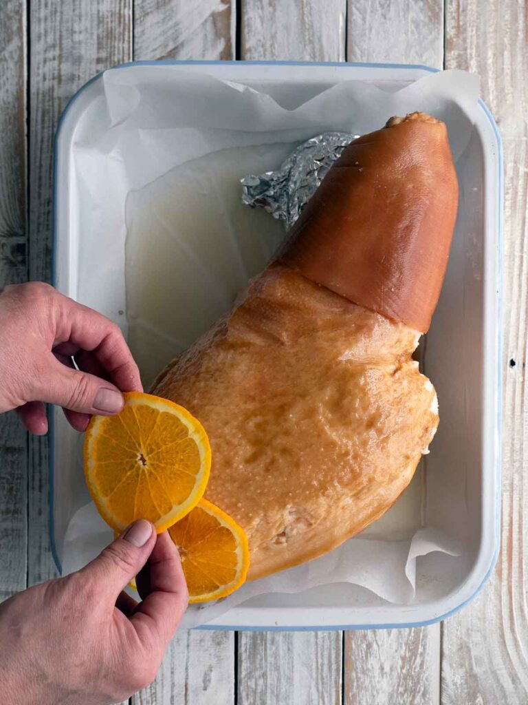 decorating with orange slices