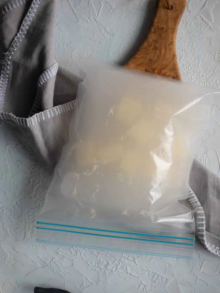 leaving the butter to absorb the smoke in the zip lock bag