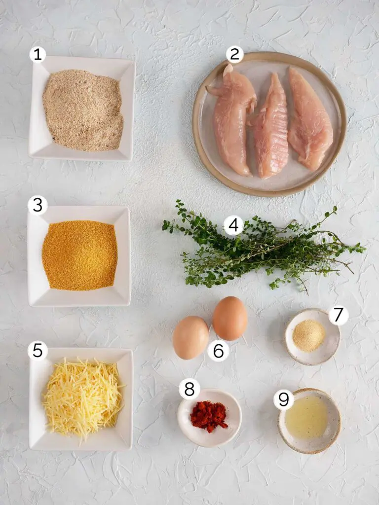 ingredients for the air fryer chicken tender recipe