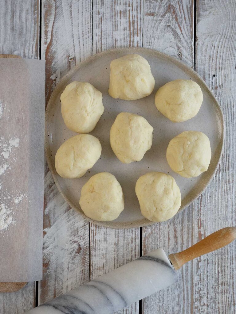 balls of dough on a plate