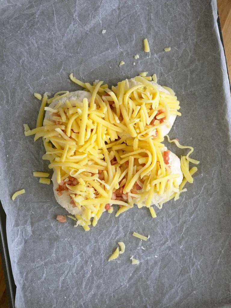 cheese on top of dough balls