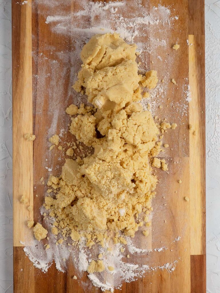dough on a wooden board