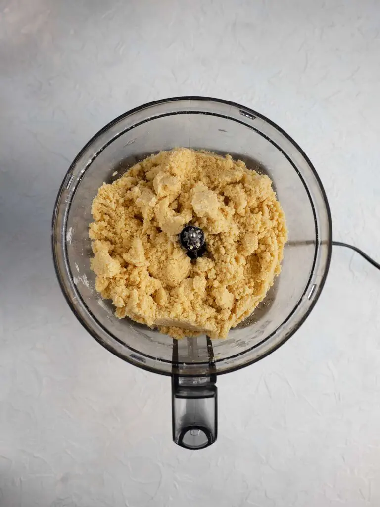 cookie dough after processing in a food processor
