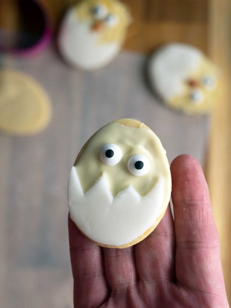 eyes being placed on the cookie