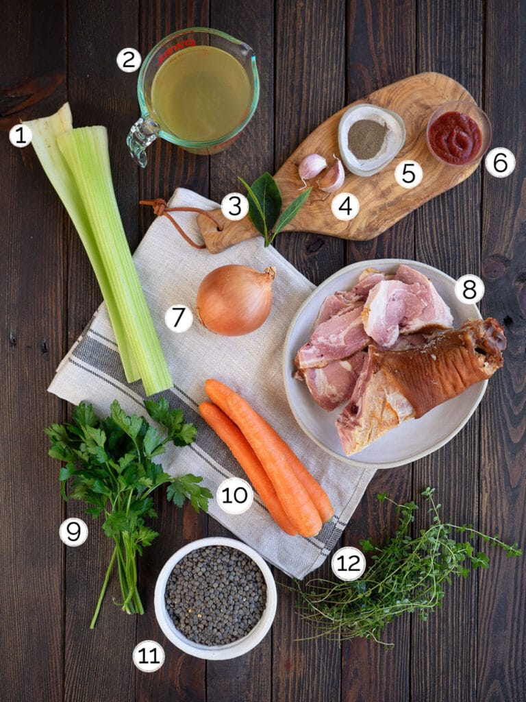 ham and lentil soup ingredients