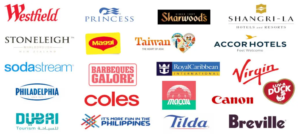 image showing brand logos that Belly Rumbles has worked with