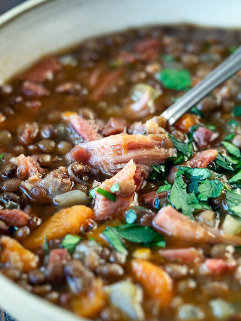 close up image of the soup in a bowl