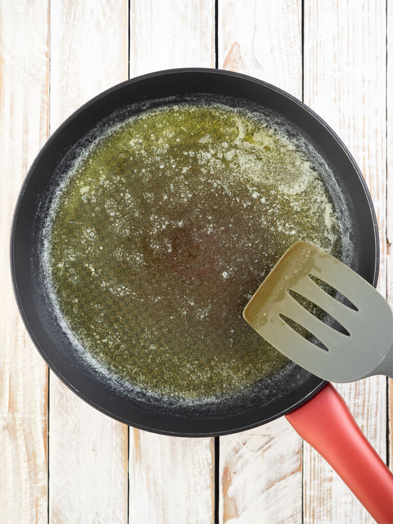 melting butter in a non stick fry pan