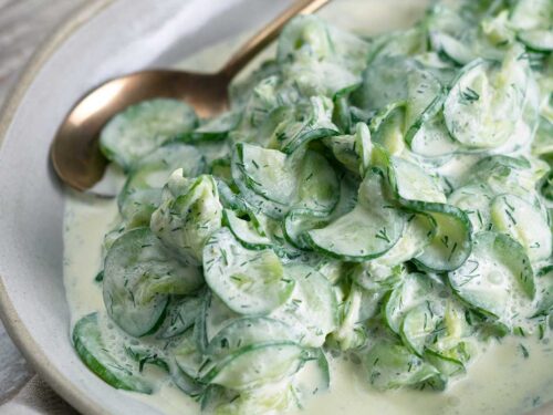 cucumber salad with italian dressing and sour cream Creamy Italian Cucumber Salad