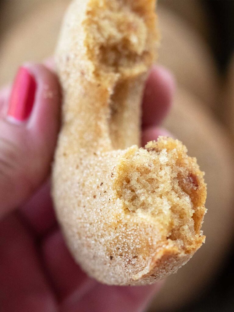 fluffy interior of the date donuts