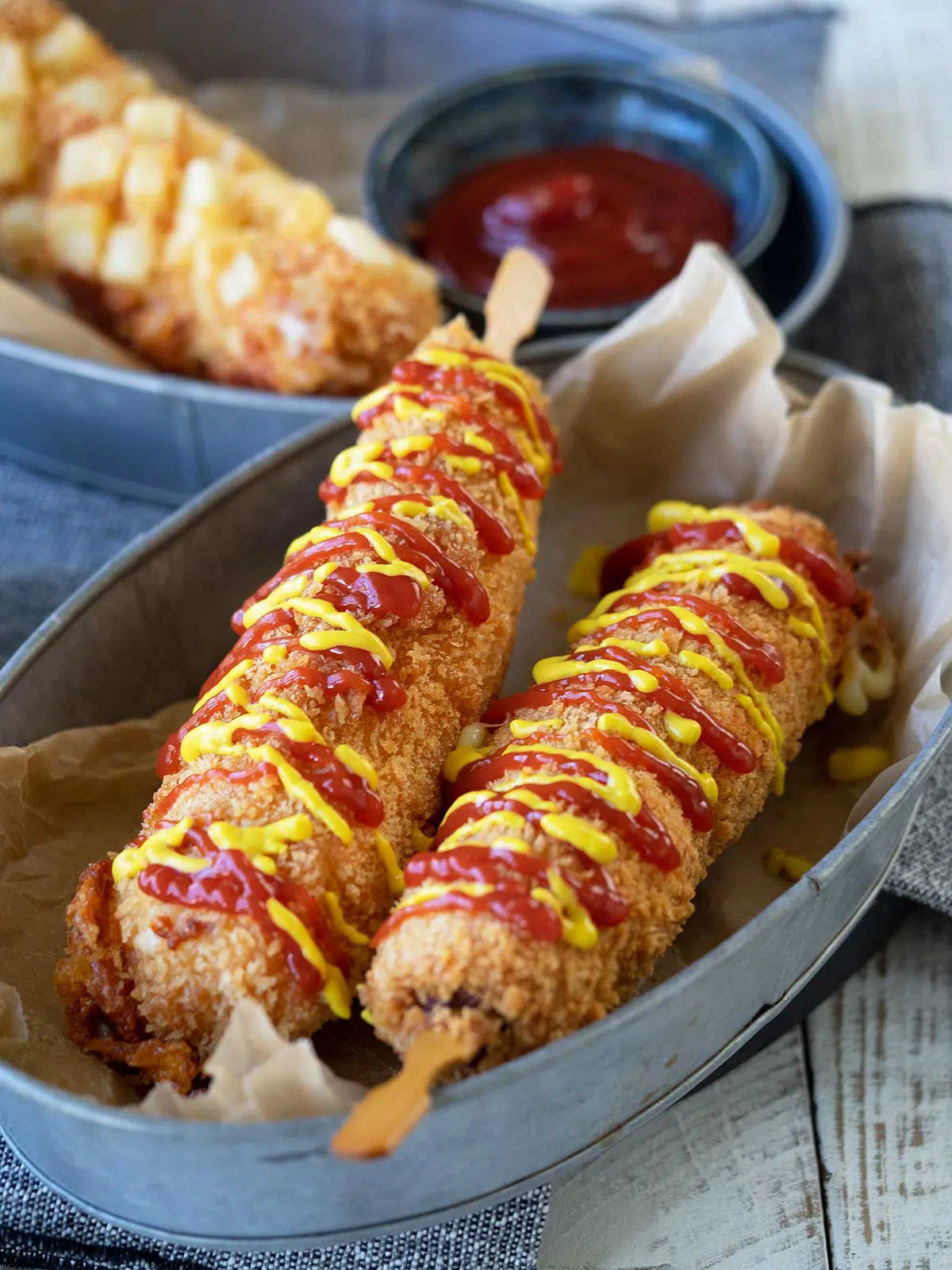 Super Cheesy Korean Corn Dogs Gamja Hot Dog Belly Rumbles