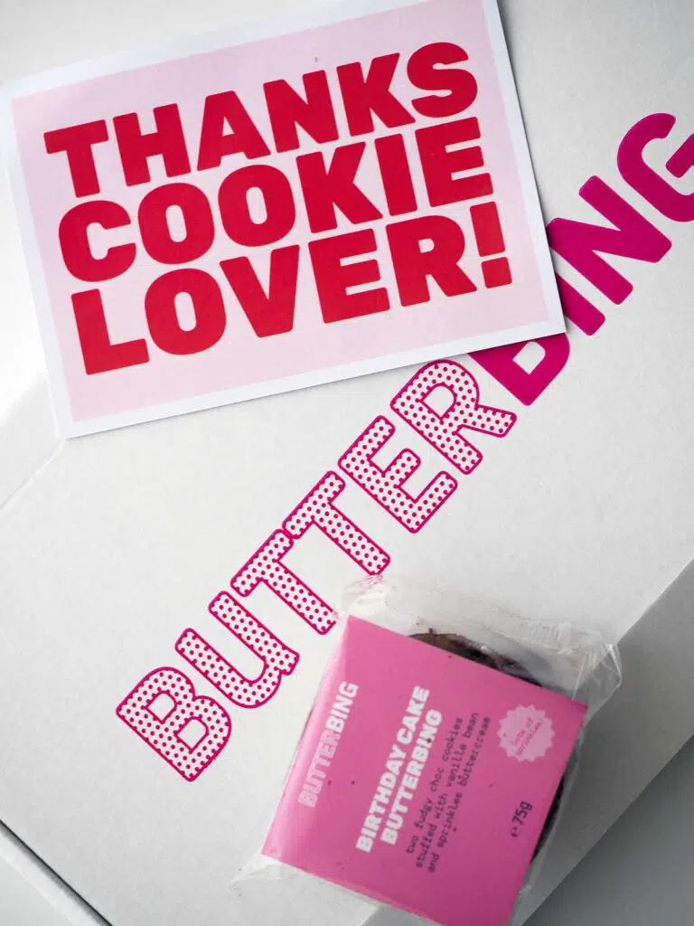 butter bing cookie packaging