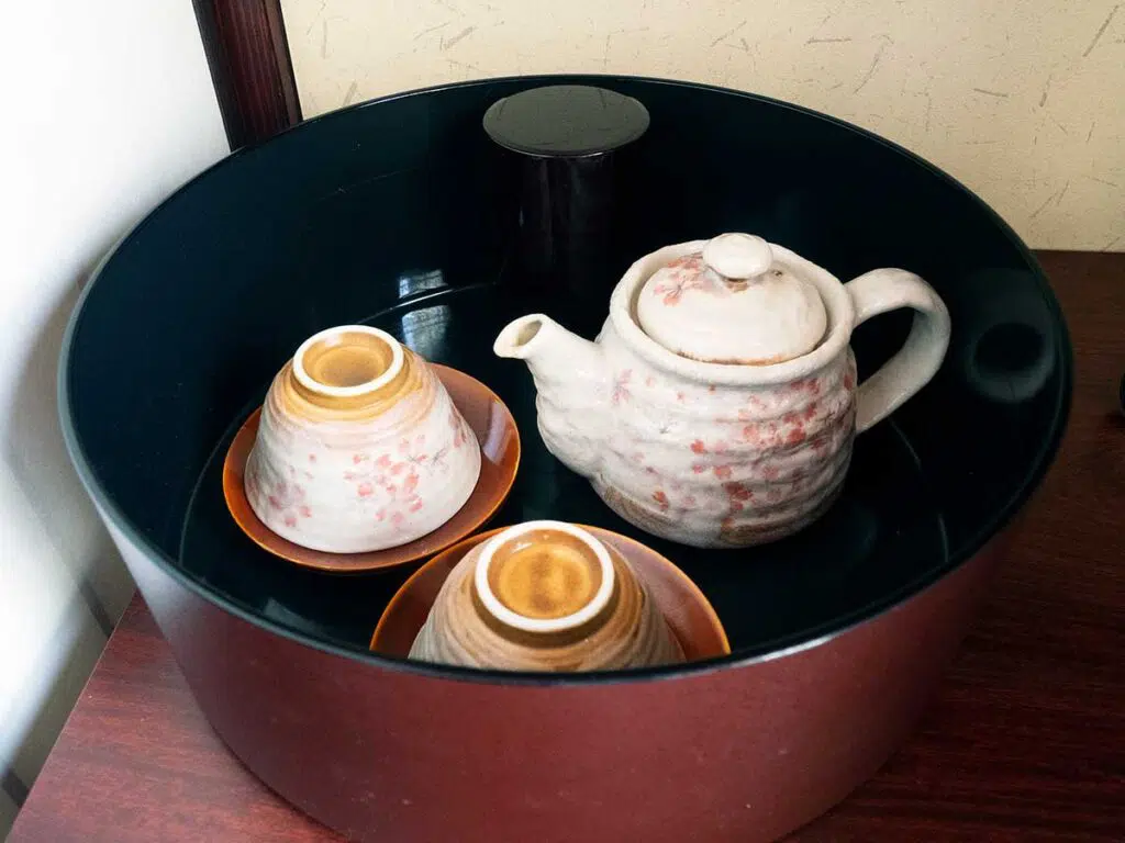 japanese tea cups in a bowl