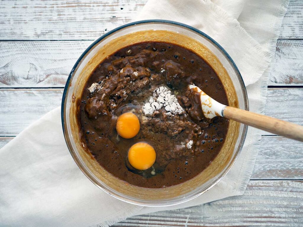eggs added to the batter