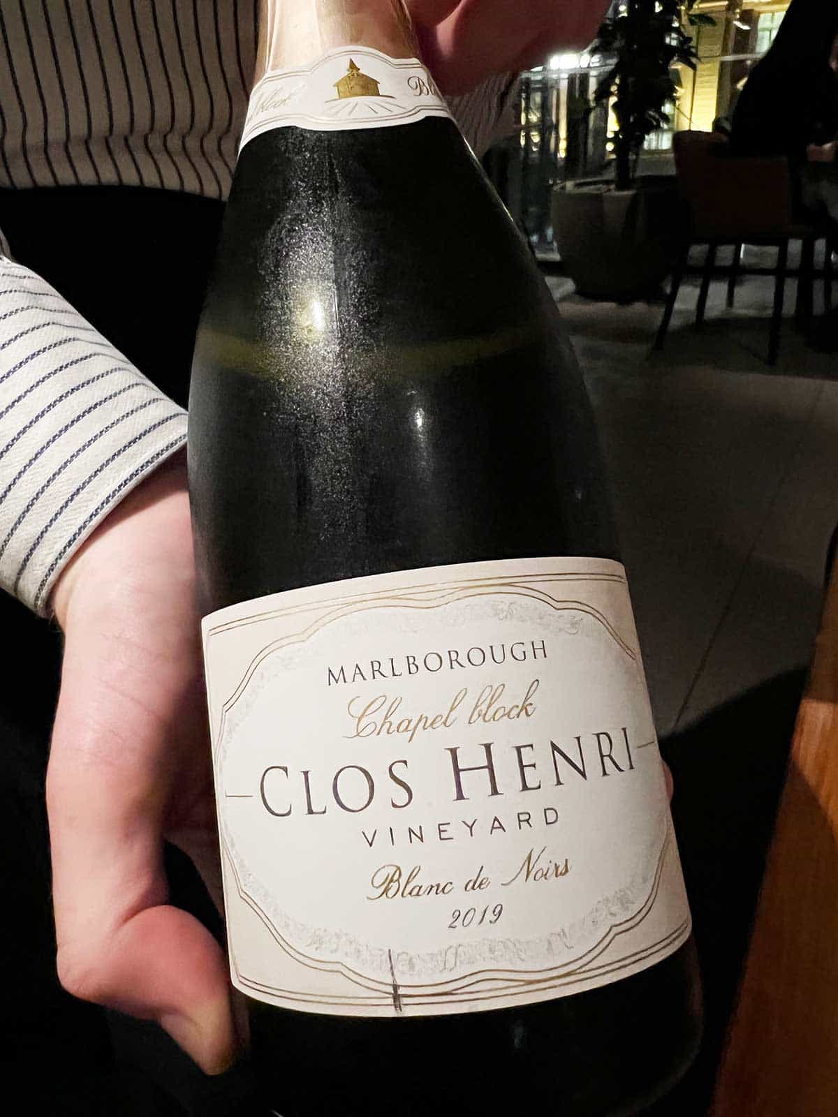 Bottle of Clos Henri.